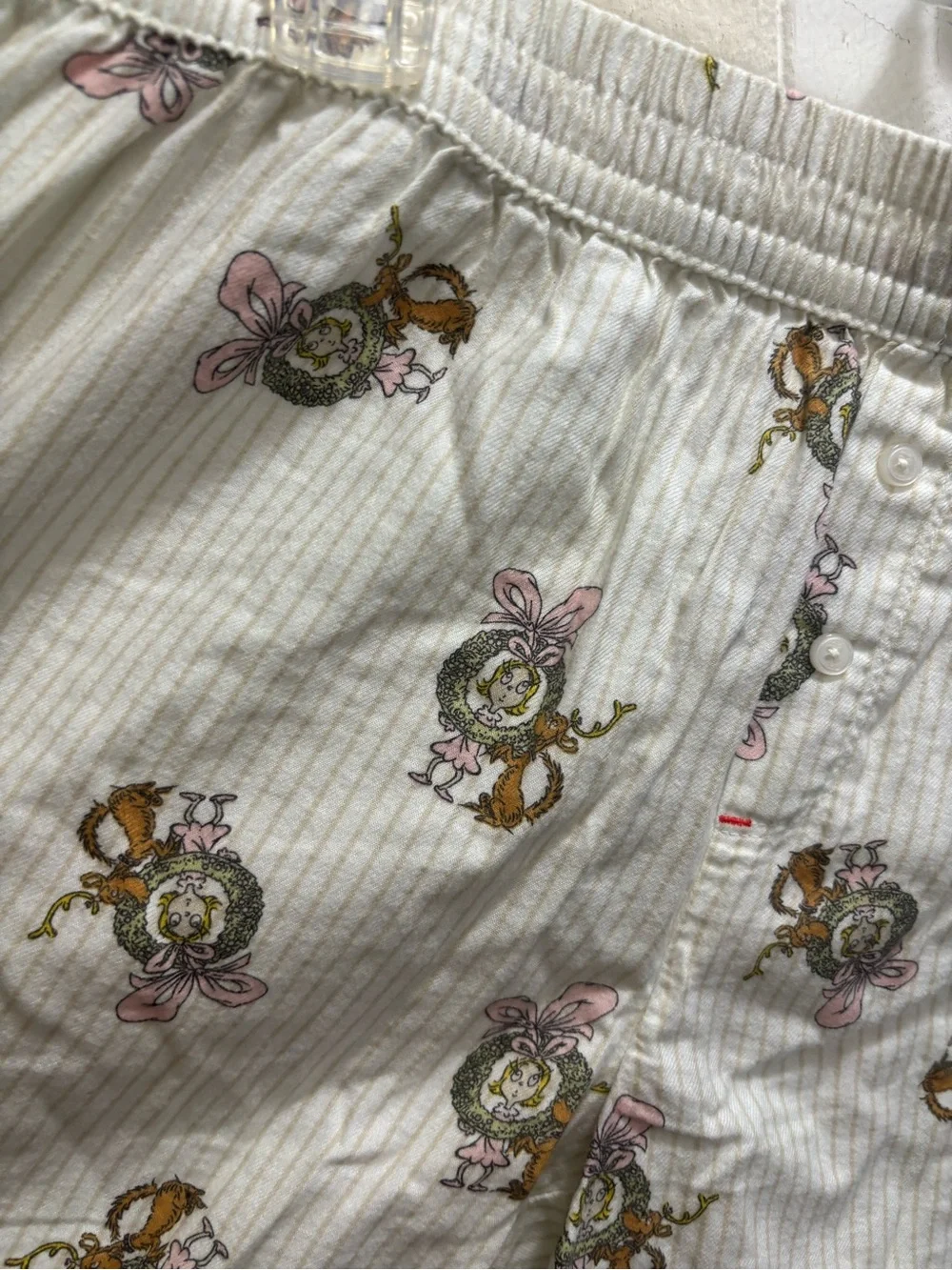 Aerie Cream Floral-Print Athletic Shorts with Pink Accents